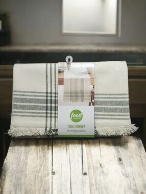 Food Network table runner 14 inches x 72 inches woven plaid runner 100% cotton